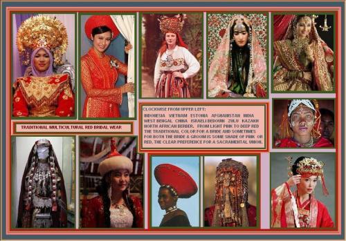 Symbolic red dress of Radha used globally 
