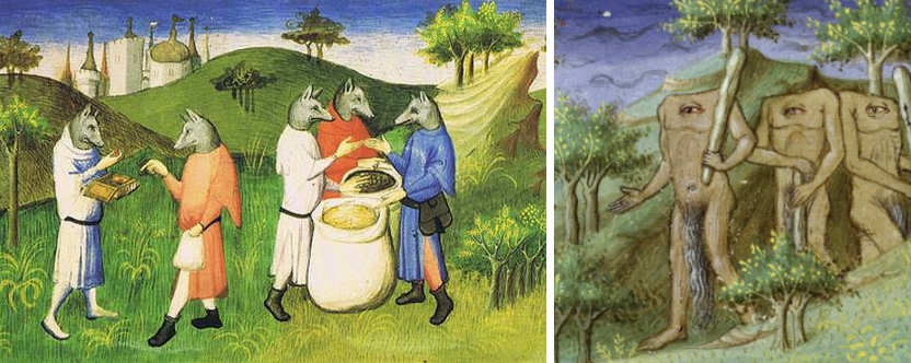 Illustrations from a 12th century European travel guide to the east