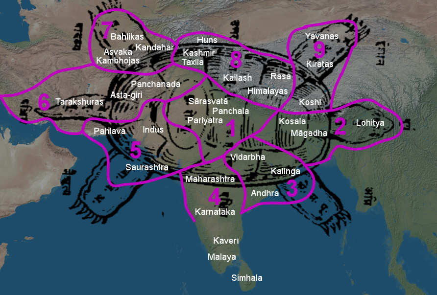 The Nine Dvipas of Bharata-varsa