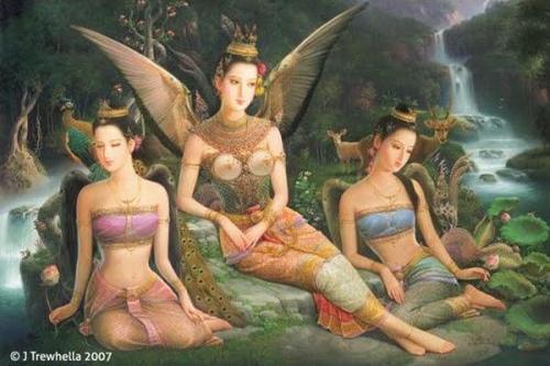 Apsara Nymphs in the pleasure gardens of Meru