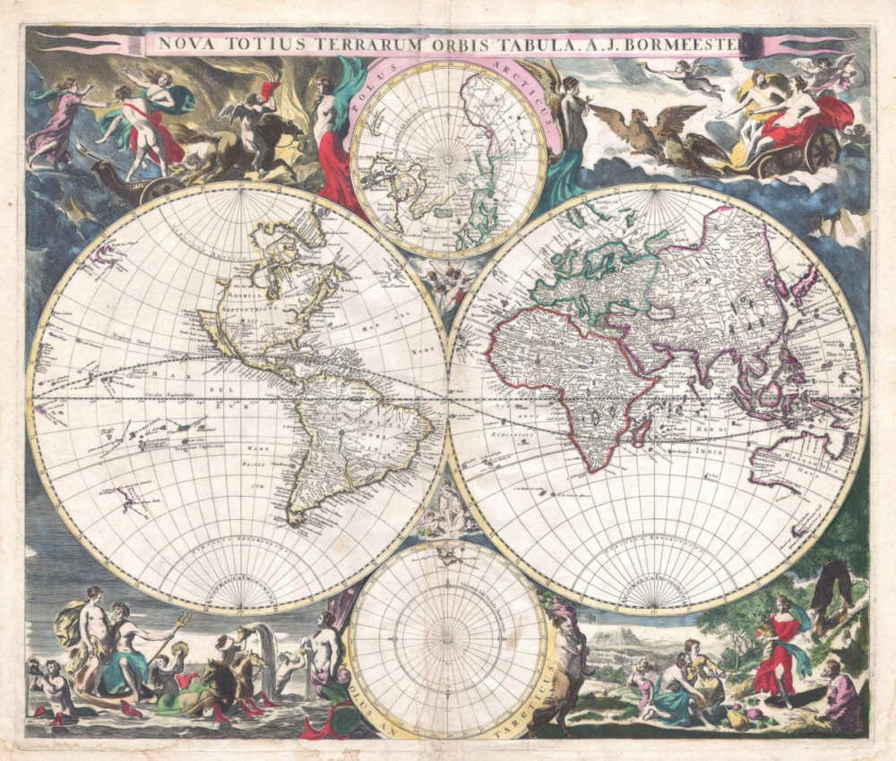 Hondius World Map published in Europe in 1630 CE